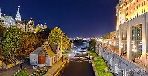 Ottawa Locks At Night_17311-6.jpg - Northern terminus of the Rideau Canal photographed at Ottawa, Ontario, Canada.